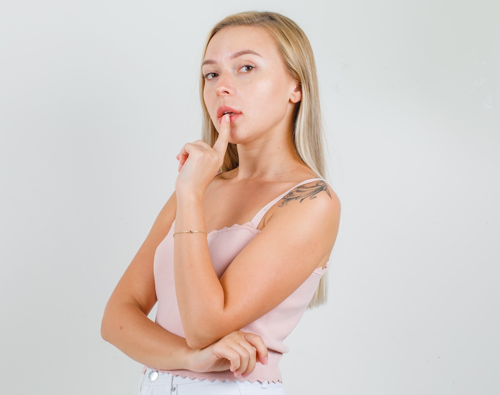 Image of a woman thinking